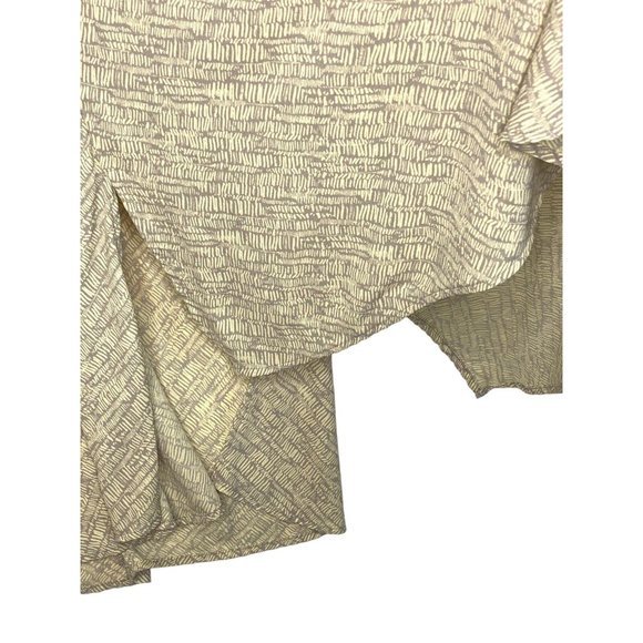 Prologue Boat Neck Midi Dress L Large‎ Yellow Gray Print Front Slits Sleeveless - Picture 6 of 9